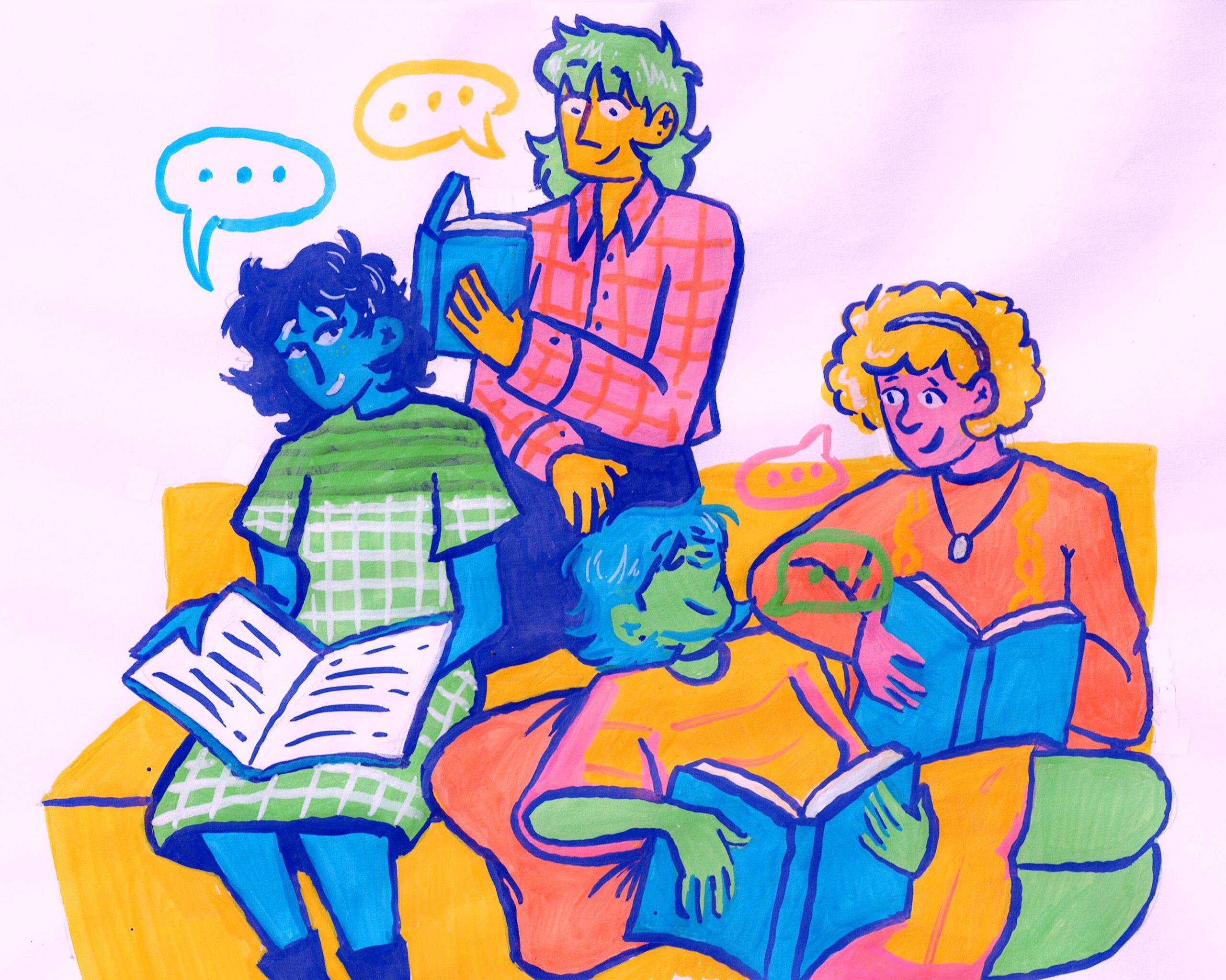 Ilustración comunidad de lectura